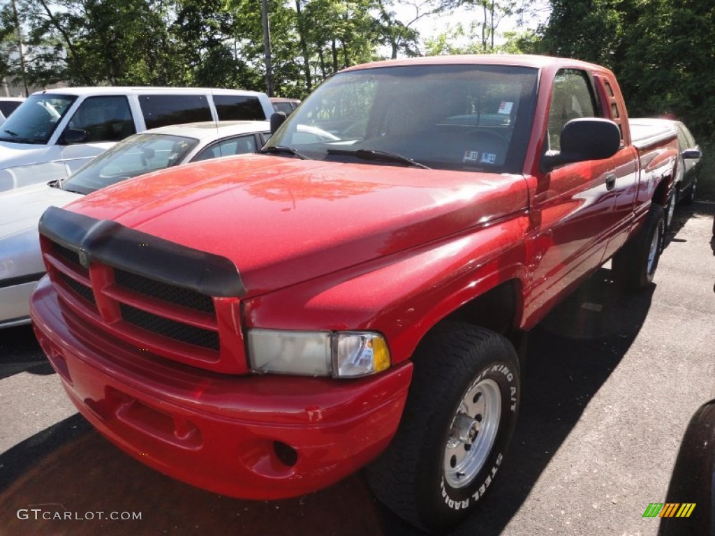 2000 Ram 1500 Sport Extended Cab 4x4 - Flame Red / Agate photo #5