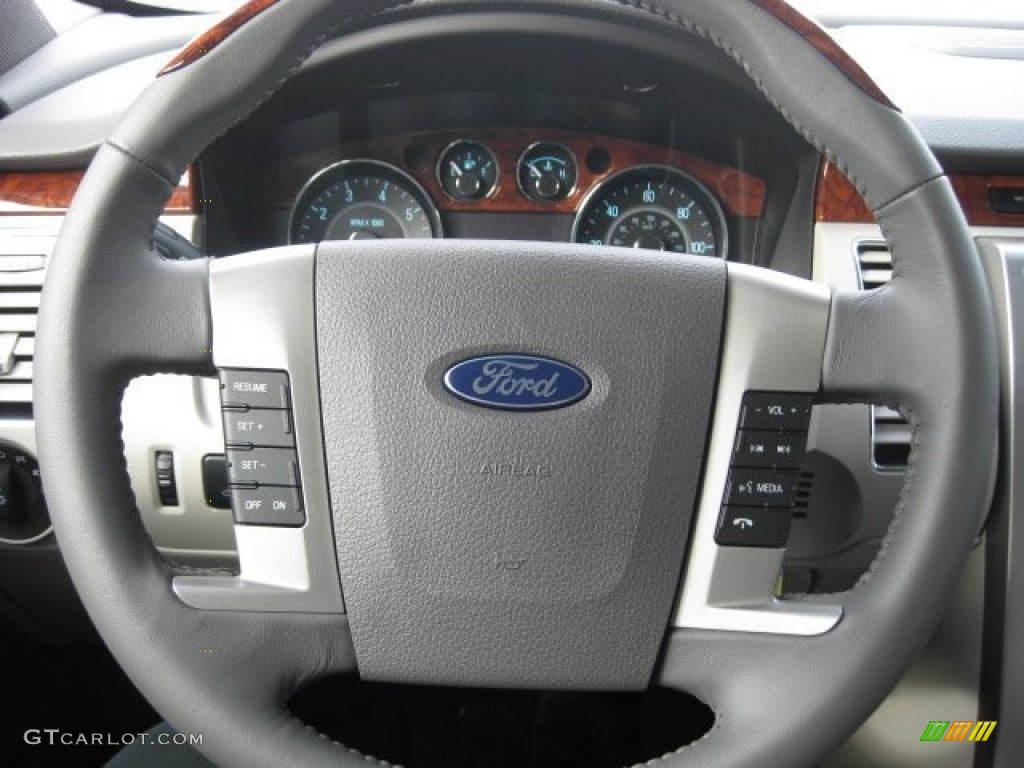 2011 Ford Flex Limited AWD EcoBoost Medium Light Stone Steering Wheel Photo #50126862
