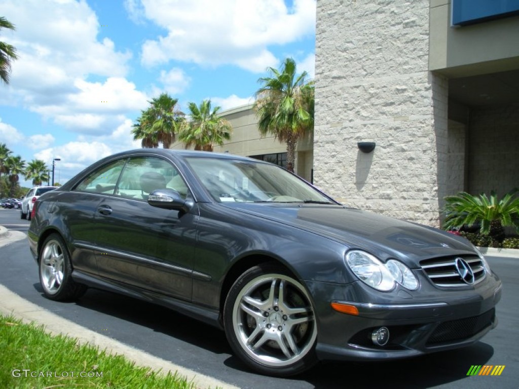 Steel Grey Metallic 2008 Mercedes-Benz CLK 550 Coupe Exterior Photo #50128398