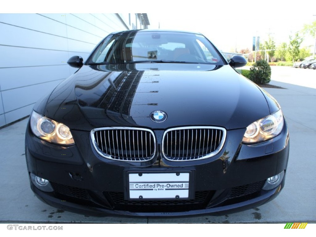 2008 3 Series 328xi Coupe - Jet Black / Saddle Brown/Black photo #2