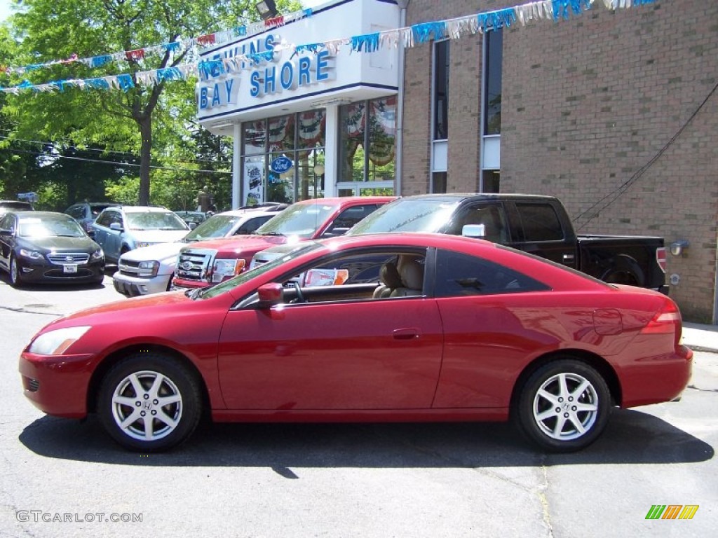 2003 Accord EX V6 Coupe - San Marino Red / Ivory photo #3
