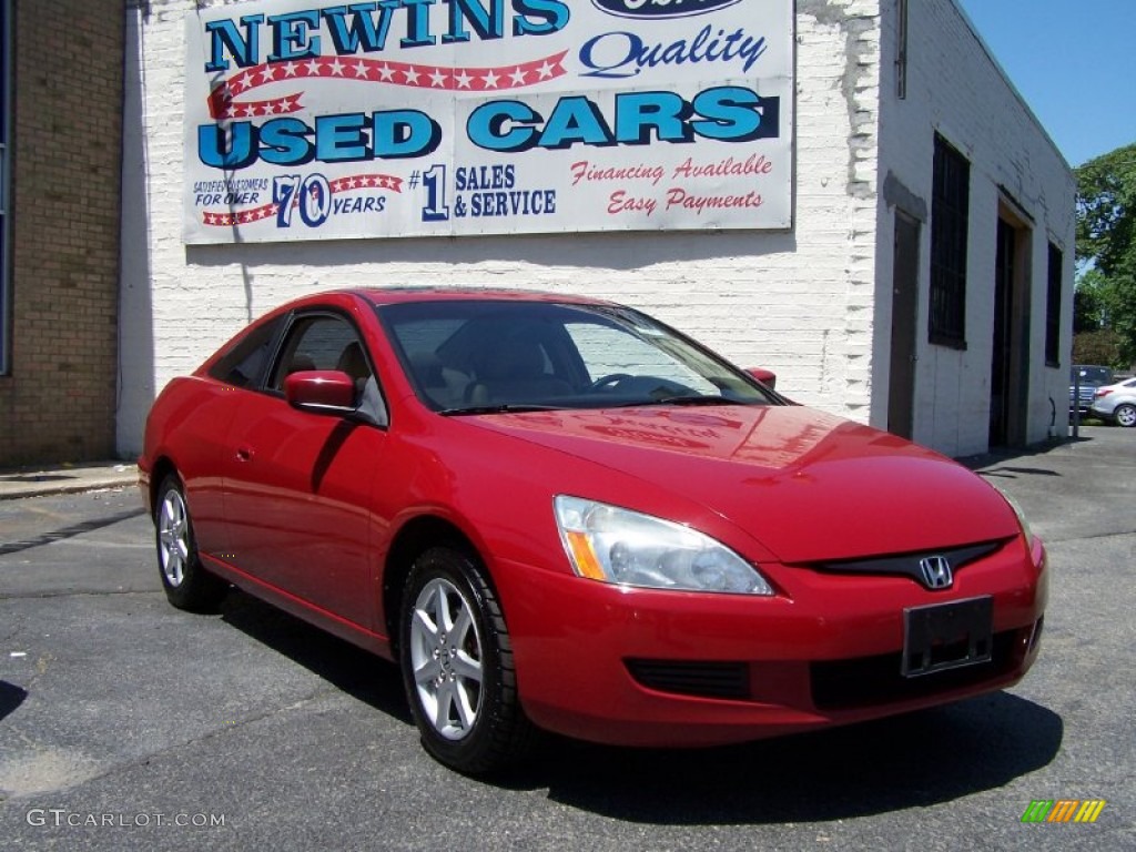 2003 Accord EX V6 Coupe - San Marino Red / Ivory photo #7
