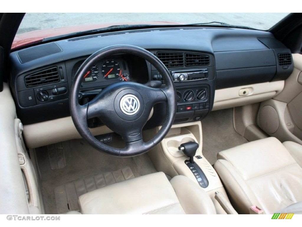 2001 Volkswagen Cabrio GLX Beige Dashboard Photo #50145025