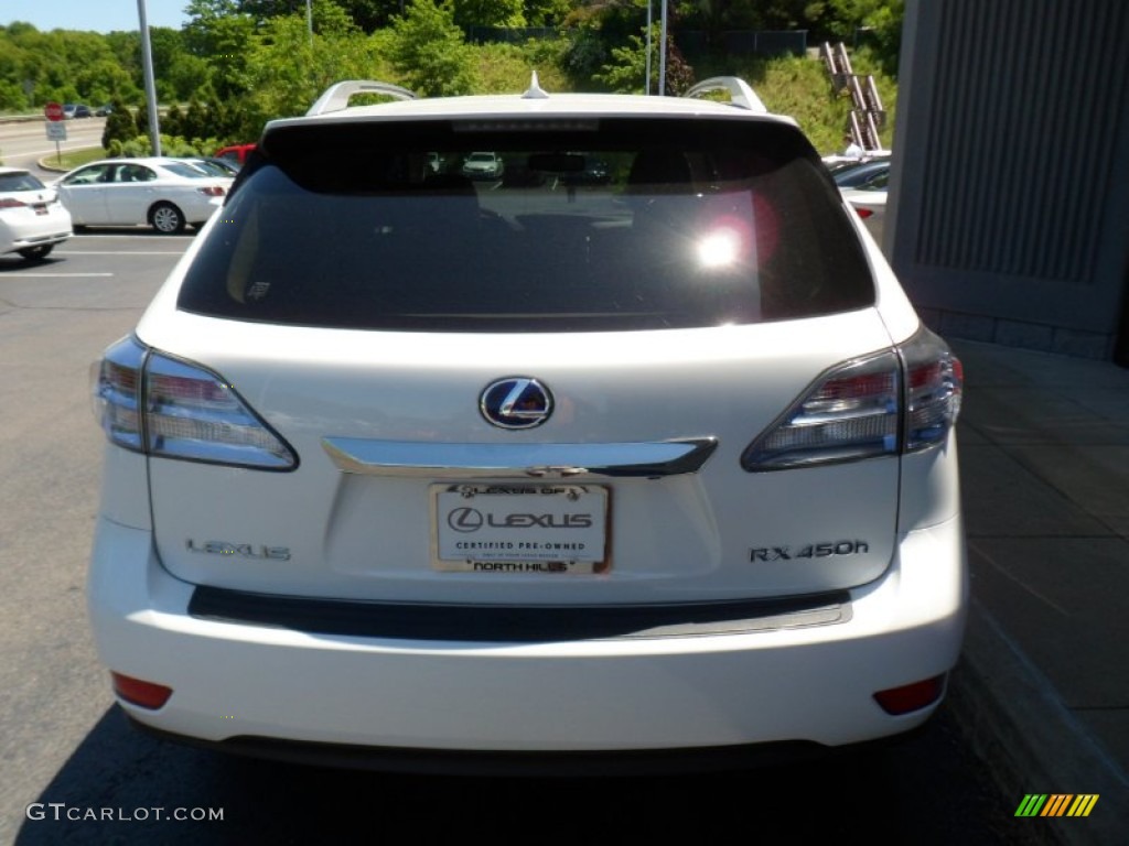 2010 RX 450h AWD Hybrid - Starfire White Pearl / Parchment/Brown Walnut photo #4