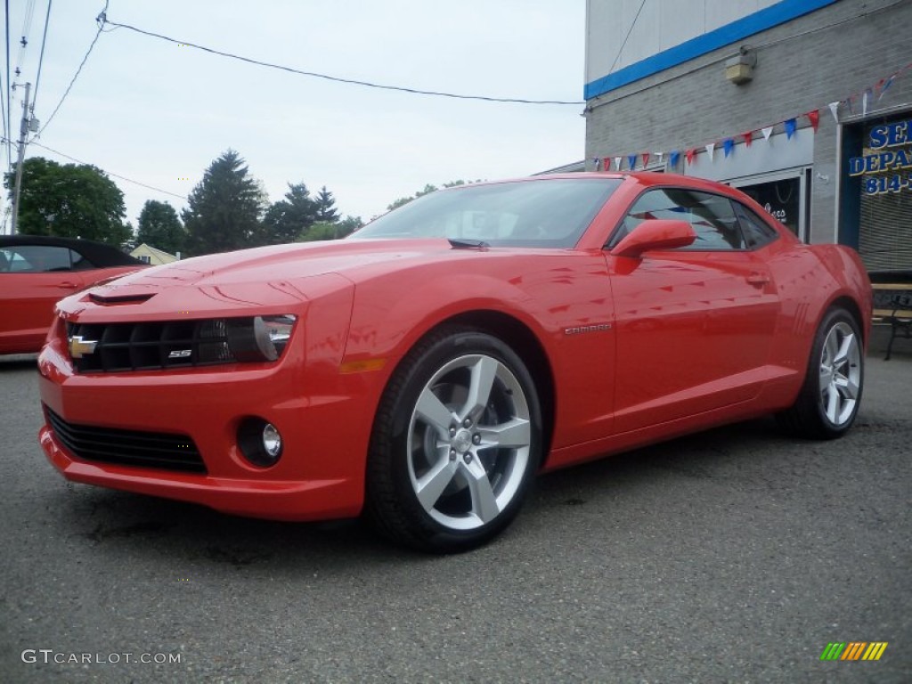 2011 Camaro SS Coupe - Inferno Orange Metallic / Black photo #1