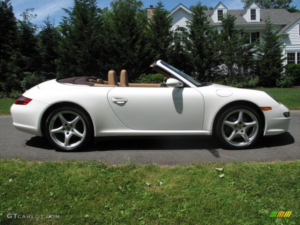 2008 911 Carrera 4 Cabriolet - Carrara White / Sand Beige photo #7