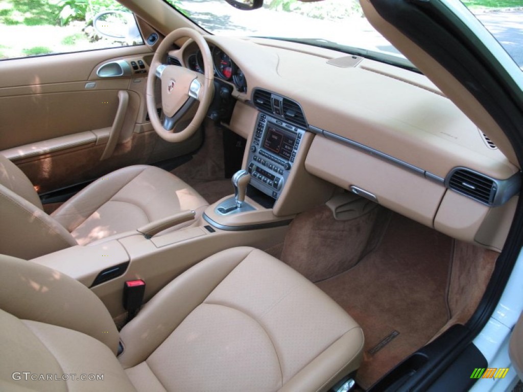 2008 Porsche 911 Carrera 4 Cabriolet Sand Beige Dashboard Photo #50156084