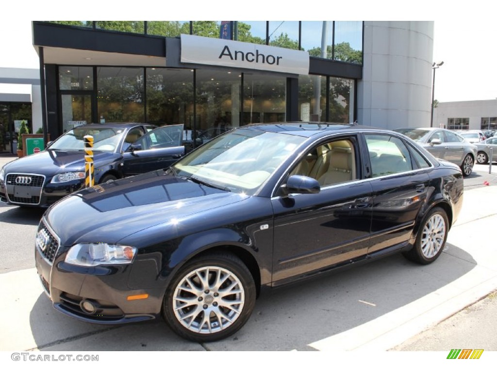 2008 A4 2.0T quattro S-Line Sedan - Deep Sea Blue Pearl Effect / Beige photo #1