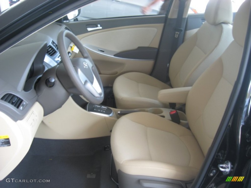 Beige Interior 2012 Hyundai Accent GLS 4 Door Photo #50158487