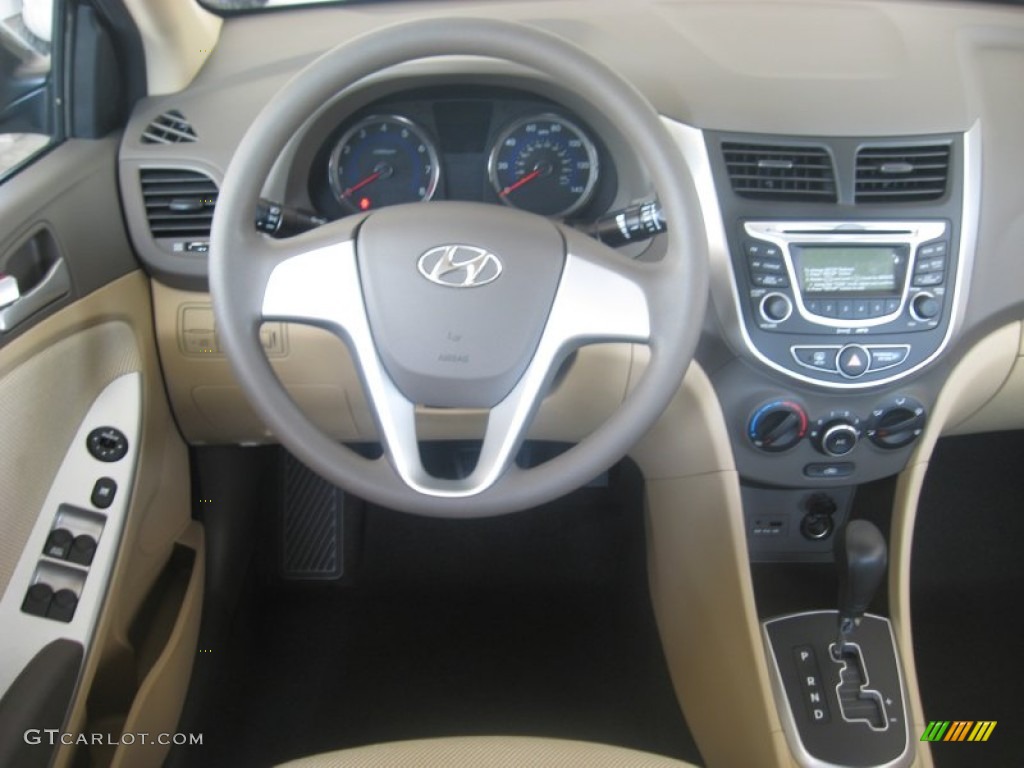2012 Hyundai Accent GLS 4 Door Beige Dashboard Photo #50158616