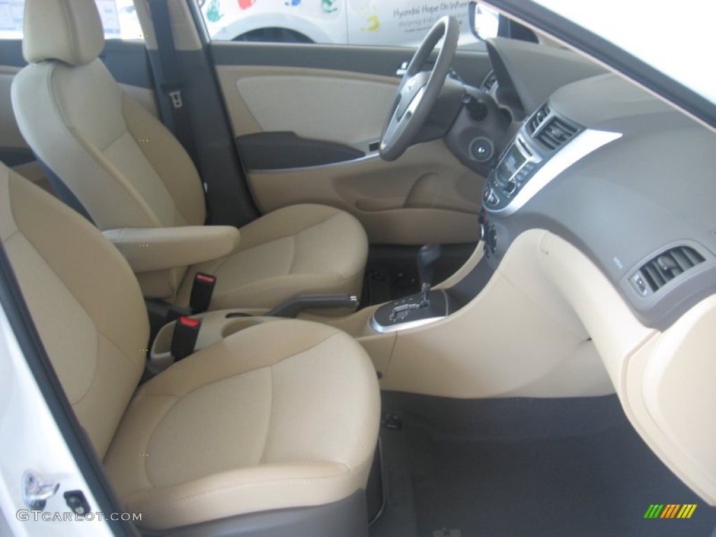 Beige Interior 2012 Hyundai Accent GLS 4 Door Photo #50158976