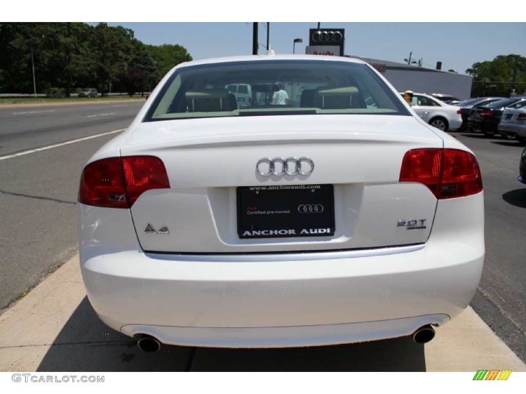 2008 A4 2.0T quattro S-Line Sedan - Ibis White / Beige photo #4