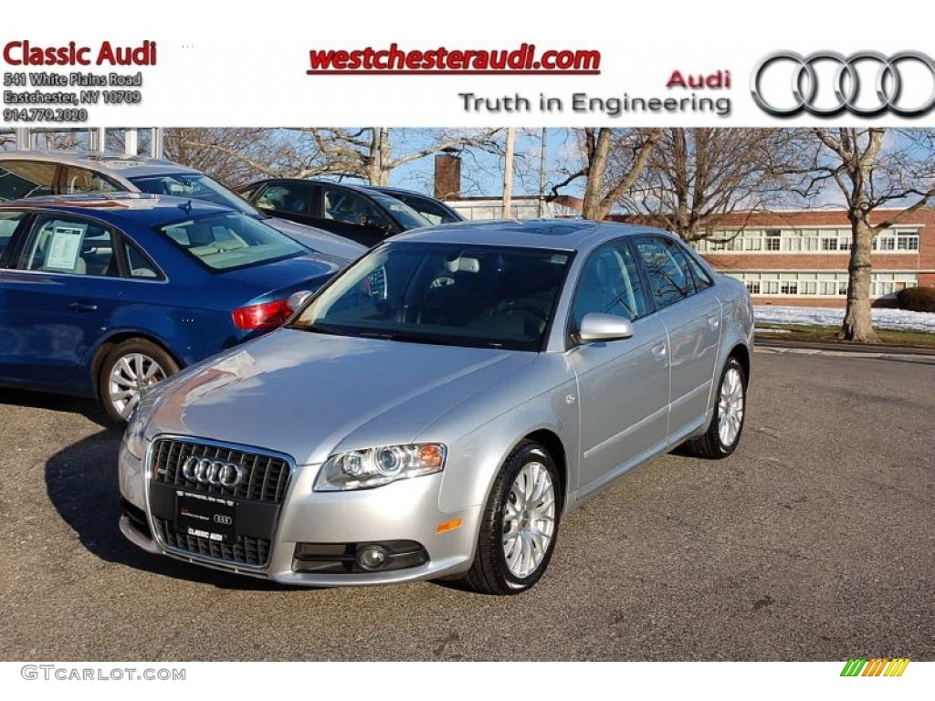 2008 A4 2.0T quattro S-Line Sedan - Light Silver Metallic / Black photo #1