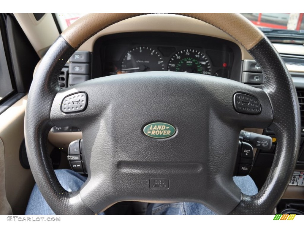 2001 Land Rover Discovery II SE Bahama Beige Steering Wheel Photo #50162339