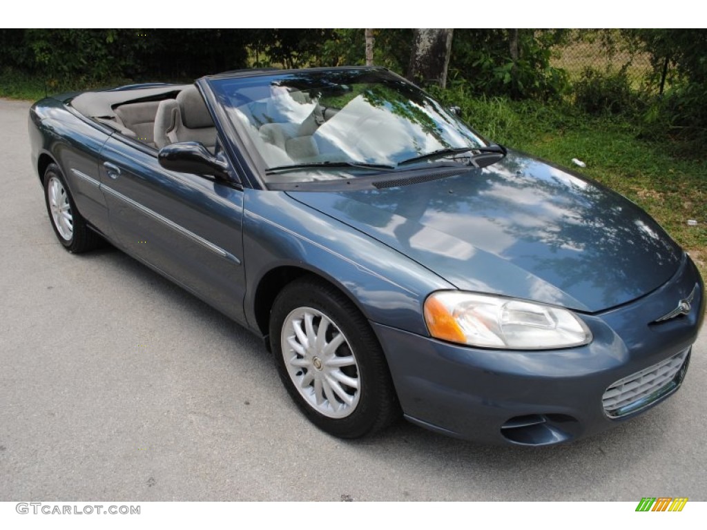 2002 Sebring LX Convertible - Steel Blue Pearl / Sandstone photo #8