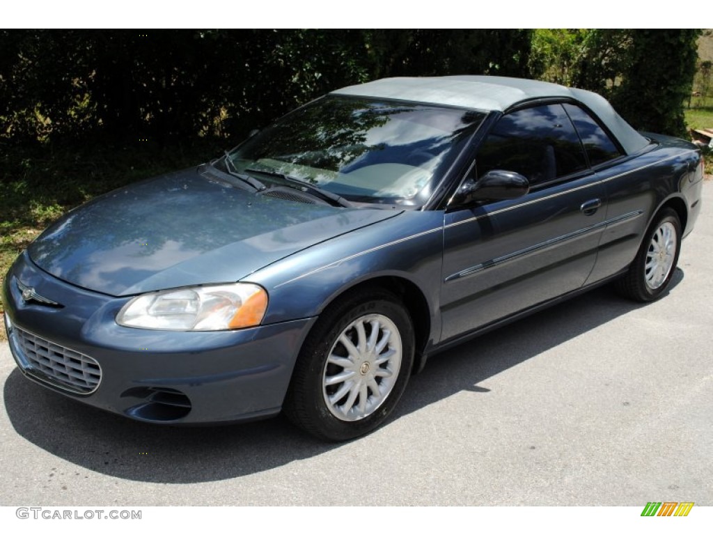 2002 Sebring LX Convertible - Steel Blue Pearl / Sandstone photo #11