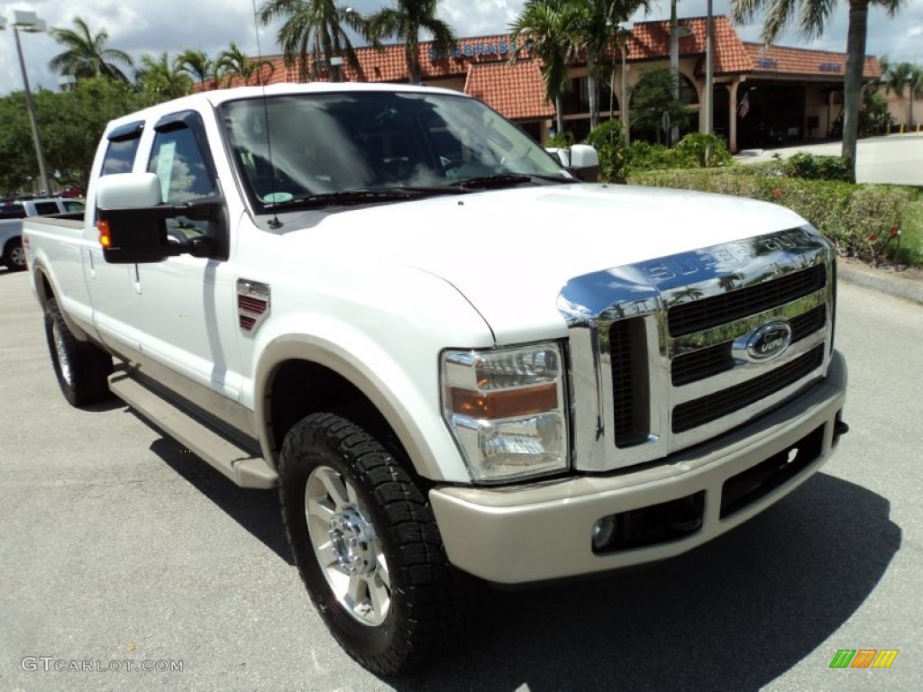 2008 F350 Super Duty King Ranch Crew Cab 4x4 - Oxford White / Chaparral Brown photo #2