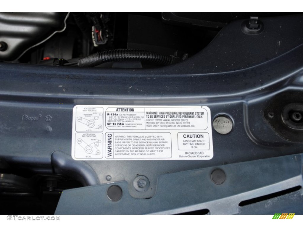 2002 Chrysler Sebring LX Convertible Info Tag Photos