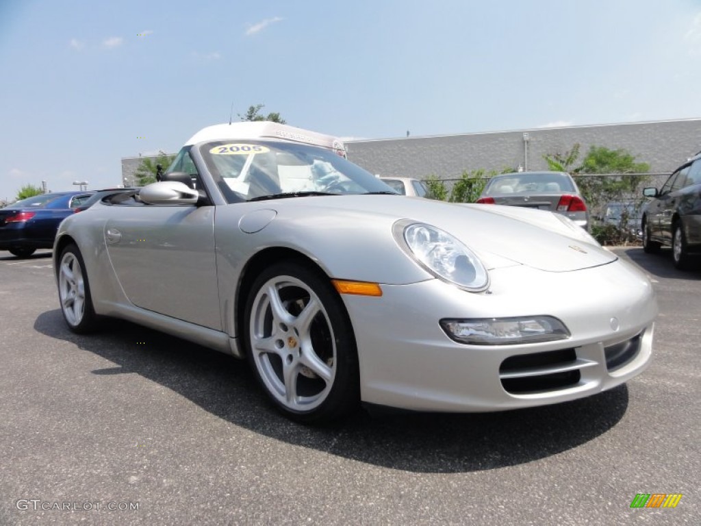 Arctic Silver Metallic 2005 Porsche 911 Carrera Cabriolet Exterior Photo #50166890