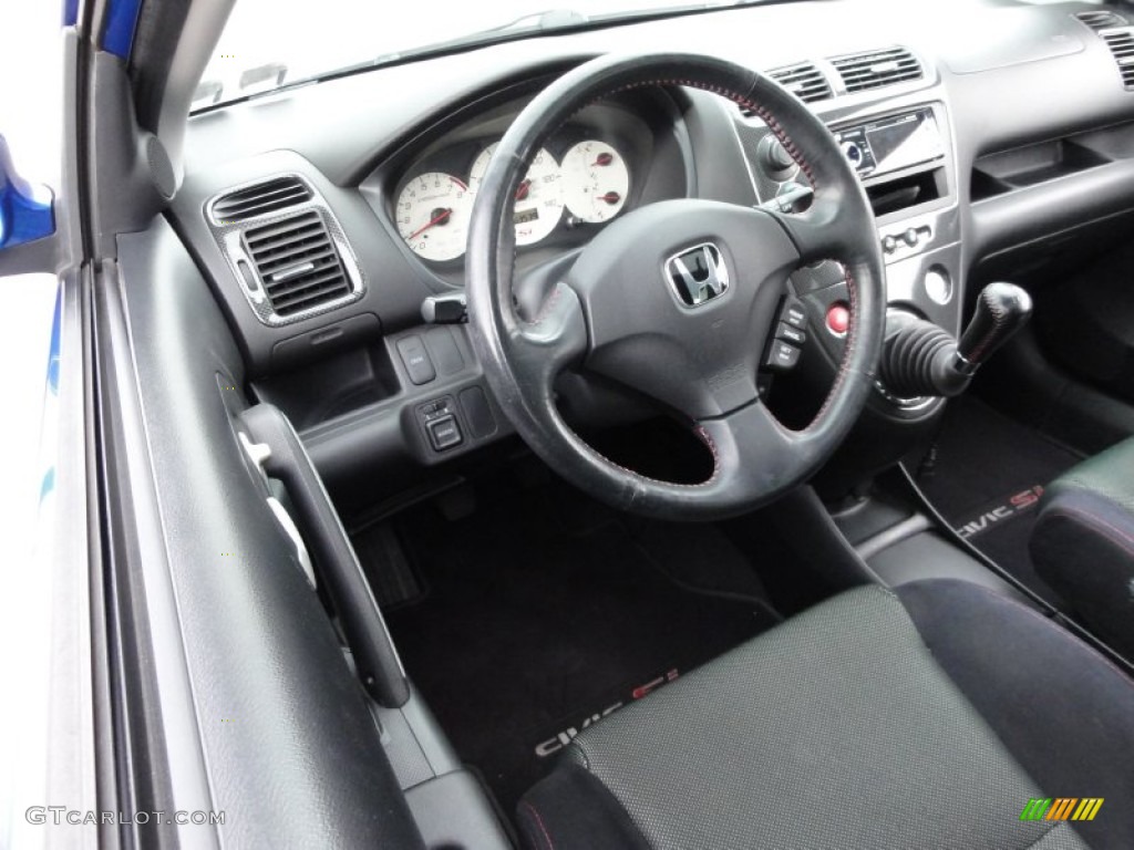 Black Interior 2005 Honda Civic Si Hatchback Photo #50167634
