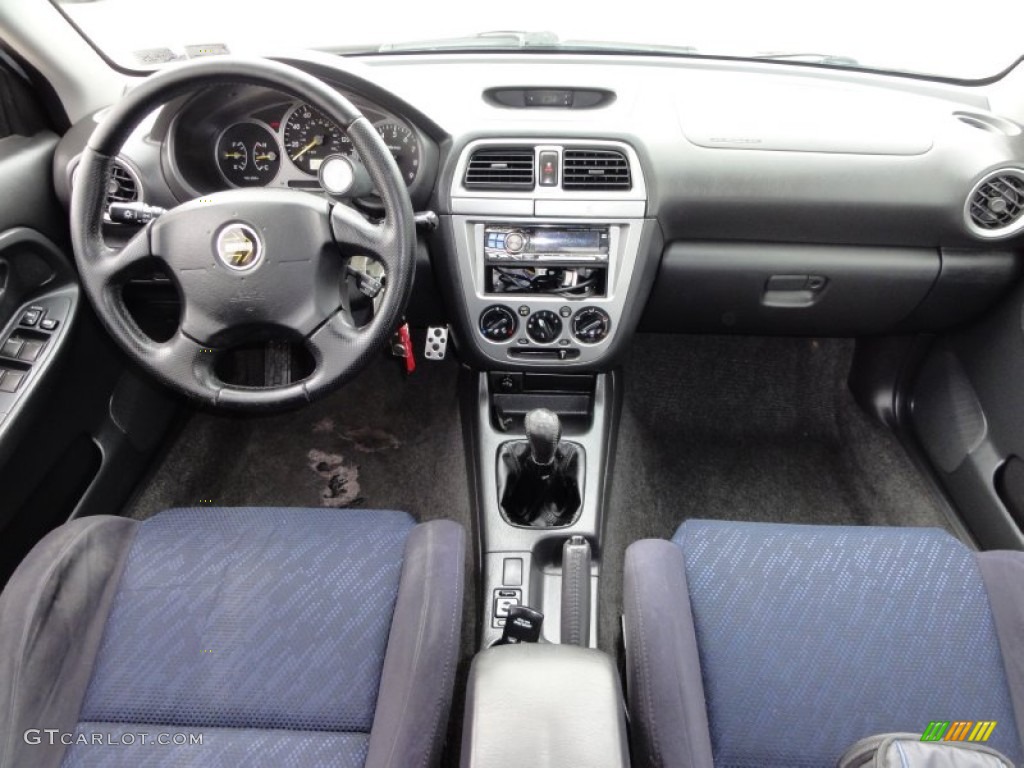 2003 Impreza WRX Sedan - Midnight Black Pearl / Grey/Blue photo #28