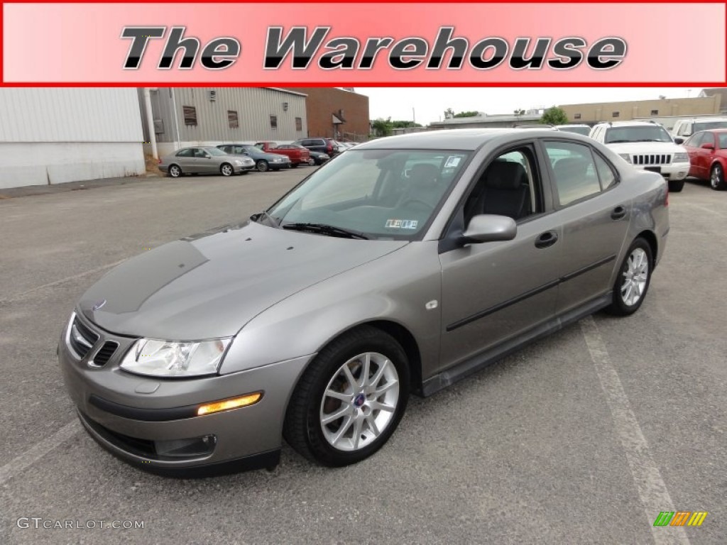 2003 9-3 Linear Sport Sedan - Steel Grey Metallic / Charcoal Grey photo #1