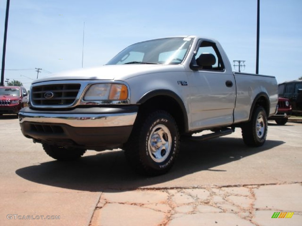 2003 F150 XL Regular Cab 4x4 - Silver Metallic / Medium Graphite Grey photo #7