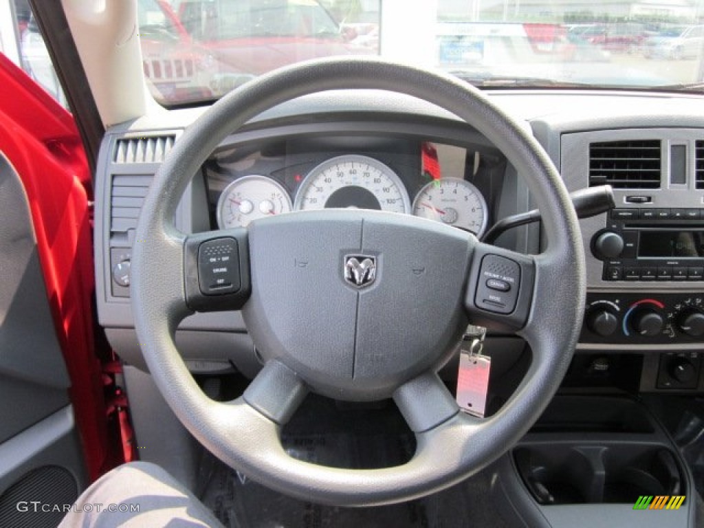 2007 Dodge Dakota SLT Quad Cab 4x4 Medium Slate Gray Steering Wheel Photo #50177060