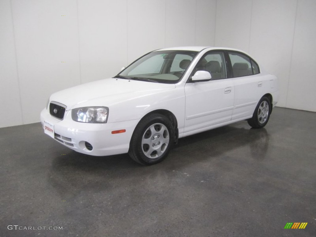 2002 Elantra GLS Sedan - Nordic White / Gray photo #1