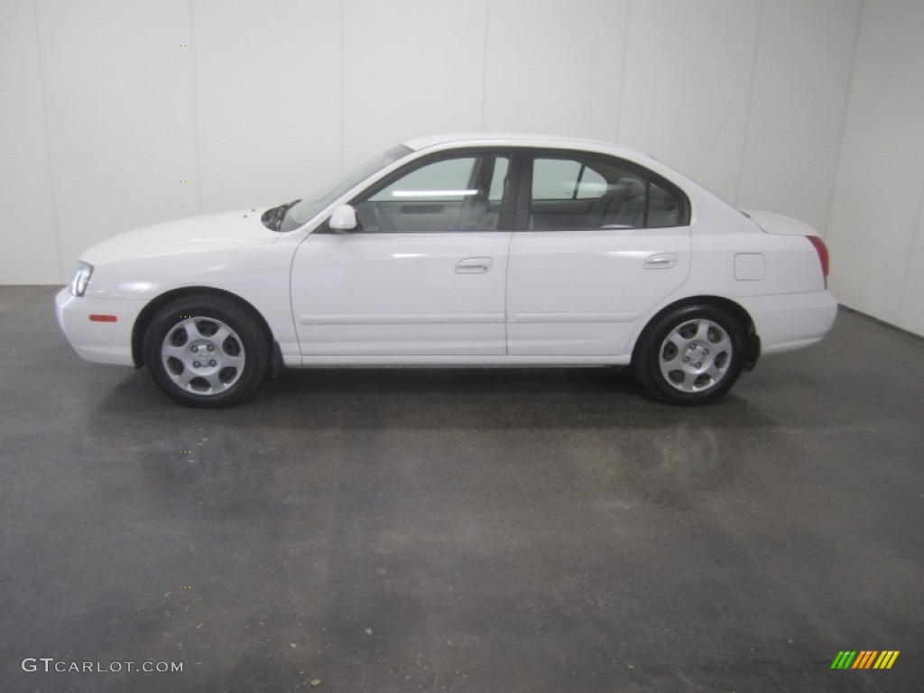 2002 Elantra GLS Sedan - Nordic White / Gray photo #3
