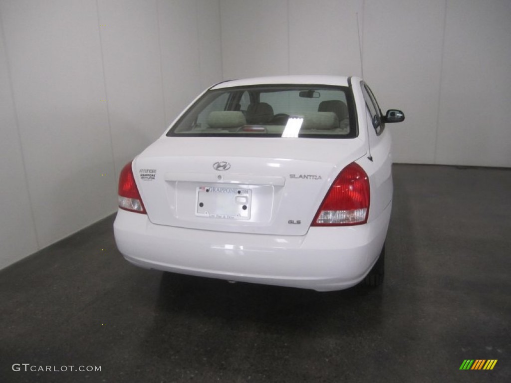 2002 Elantra GLS Sedan - Nordic White / Gray photo #10