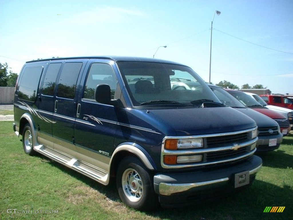 2000 Express G1500 Passenger Conversion Van - Indigo Blue Metallic / Neutral photo #1