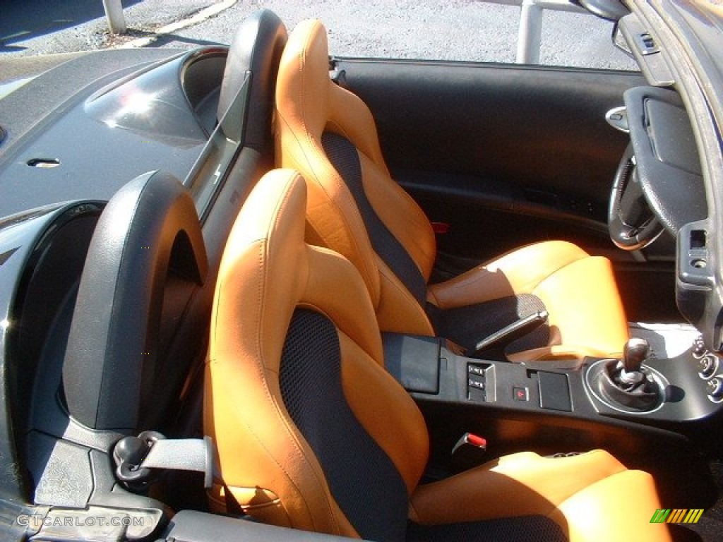 2004 350Z Touring Roadster - Super Black / Burnt Orange photo #8