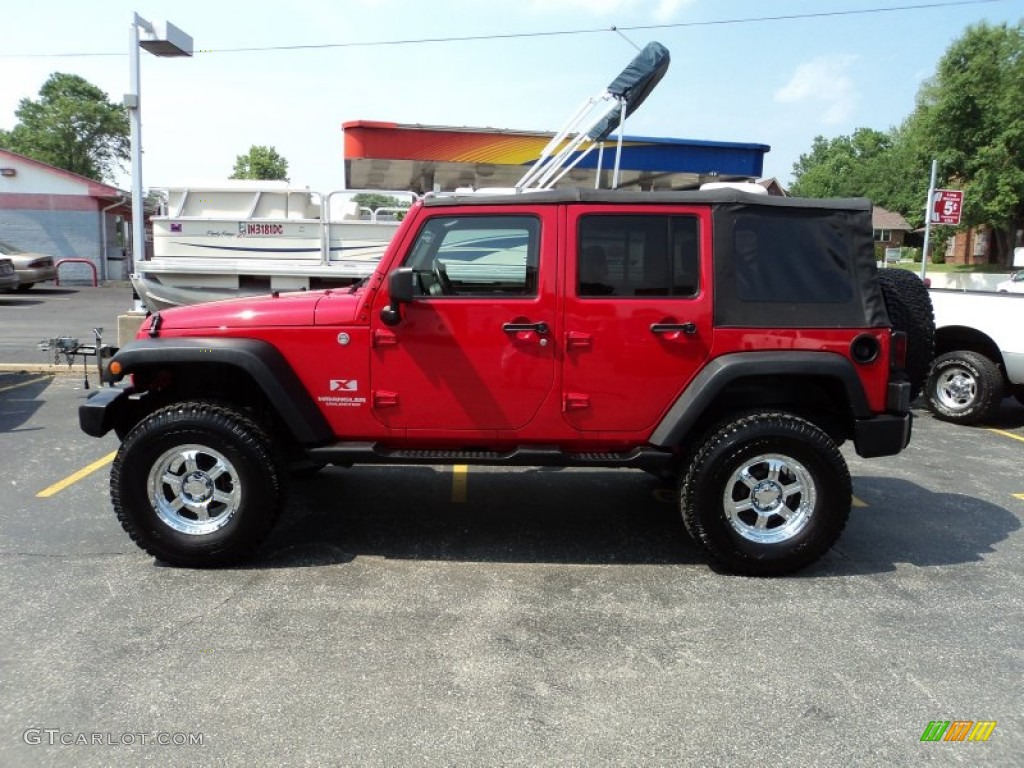 Flame Red 2007 Jeep Wrangler Unlimited X 4x4 Exterior Photo #50184815