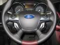 Tuscany Red Leather 2012 Ford Focus SE Sport 5-Door Steering Wheel