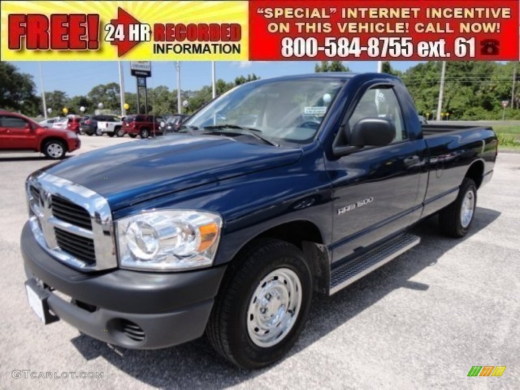 2007 Ram 1500 ST Regular Cab - Patriot Blue Pearl / Medium Slate Gray photo #1