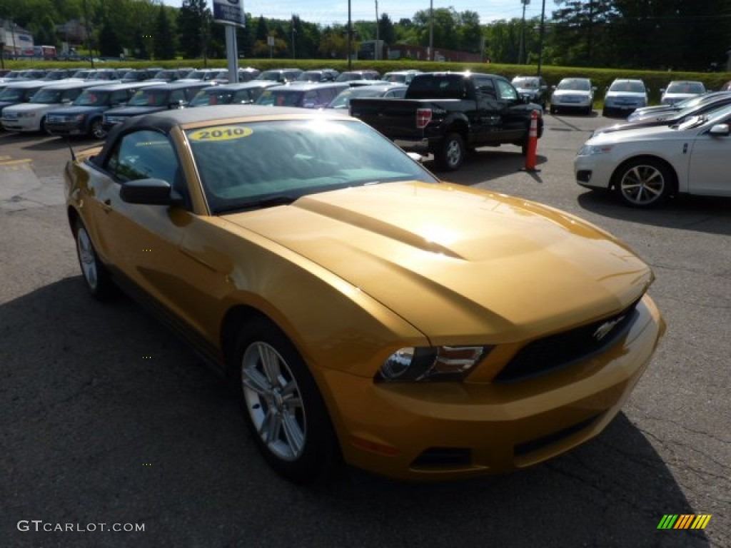 2010 Mustang V6 Premium Convertible - Sunset Gold Metallic / Charcoal Black photo #6