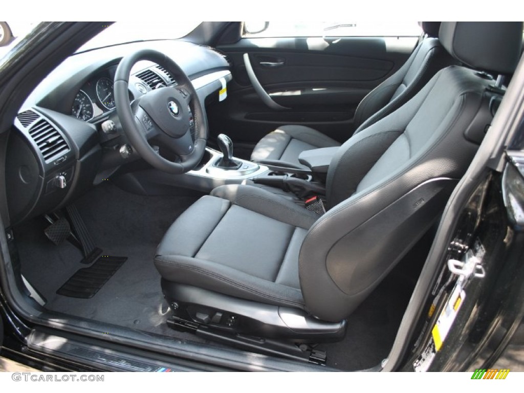 Black Interior 2012 BMW 1 Series 135i Coupe Photo #50192637