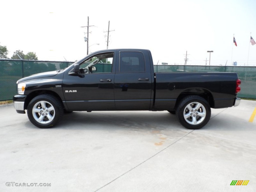 Brilliant Black Crystal Pearl 2008 Dodge Ram 1500 Big Horn Edition Quad Cab Exterior Photo #50194860