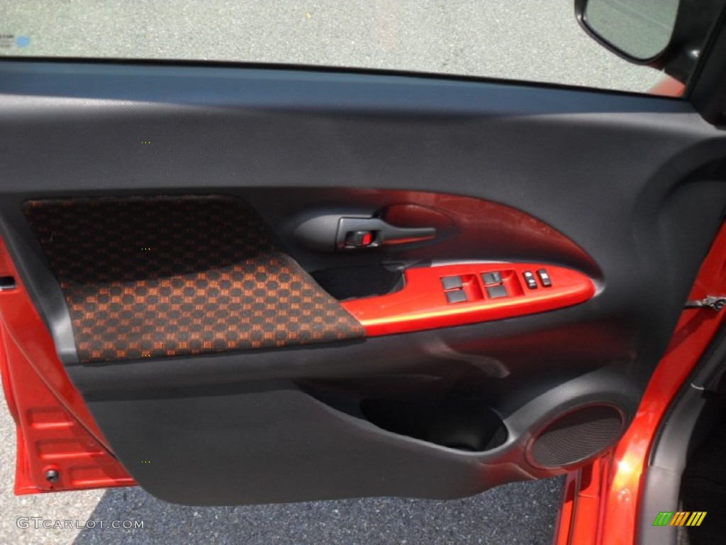 2008 Scion xD Standard xD Model Charcoal Gray/Lava Orange Door Panel Photo #50195556