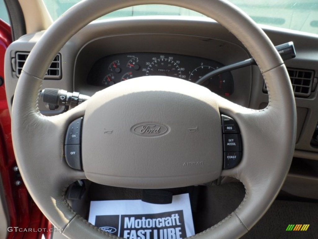 2000 Ford Excursion XLT Medium Parchment Steering Wheel Photo #50196165