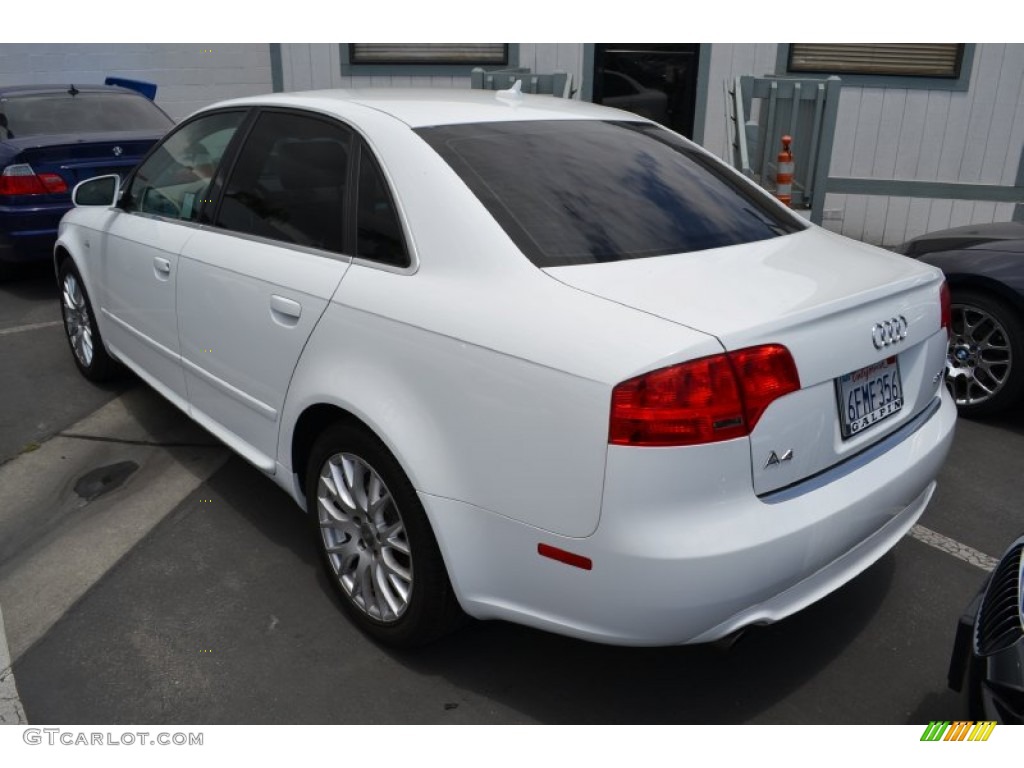 2008 A4 2.0T S-Line Sedan - Ibis White / Beige photo #4