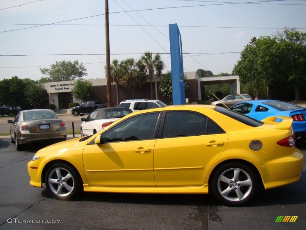 2003 MAZDA6 s Sedan - Speed Yellow / Black photo #5