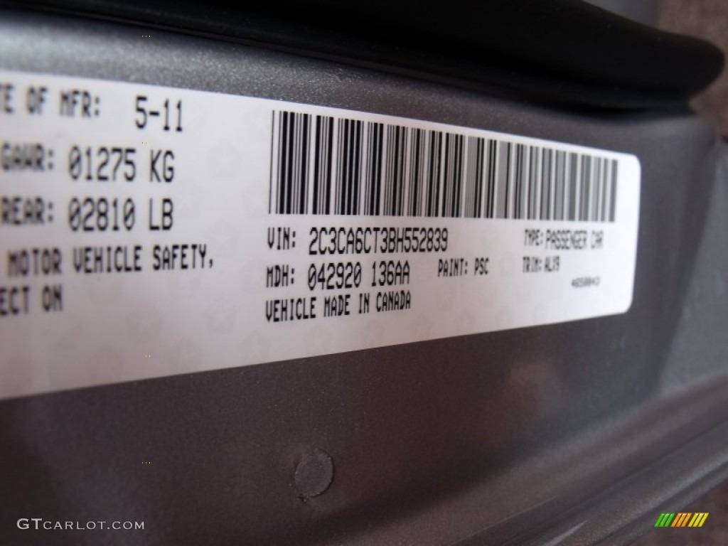 2011 300 Color Code PSC for Billet Silver Metallic Photo #50201241