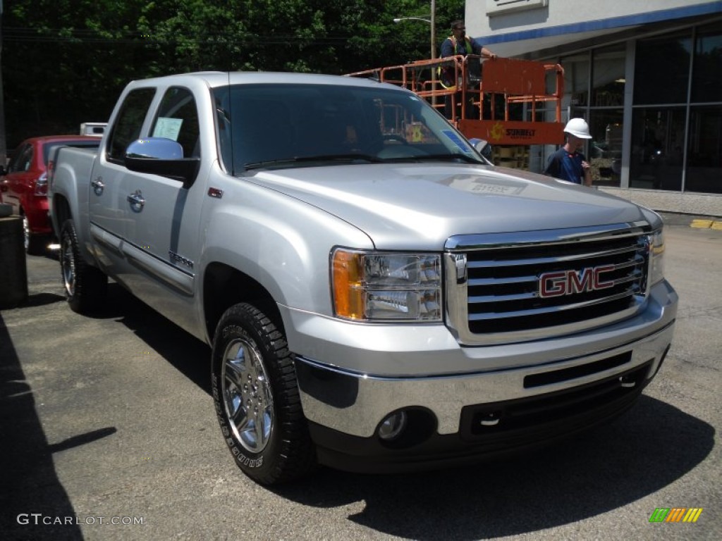 2010 Sierra 1500 SLE Crew Cab 4x4 - Pure Silver Metallic / Ebony photo #2