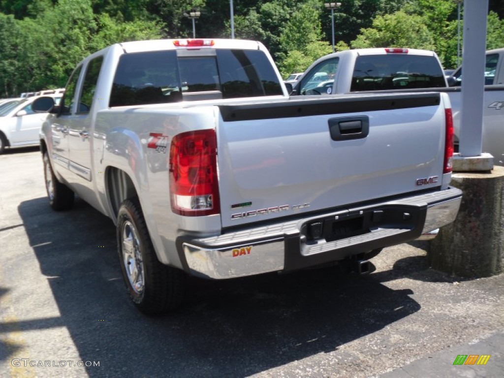 2010 Sierra 1500 SLE Crew Cab 4x4 - Pure Silver Metallic / Ebony photo #3