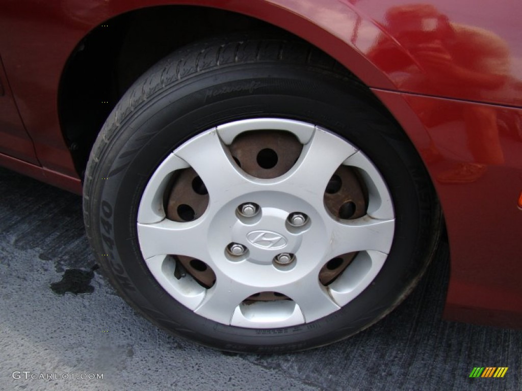 2002 Elantra GLS Sedan - Chianti Red / Beige photo #26