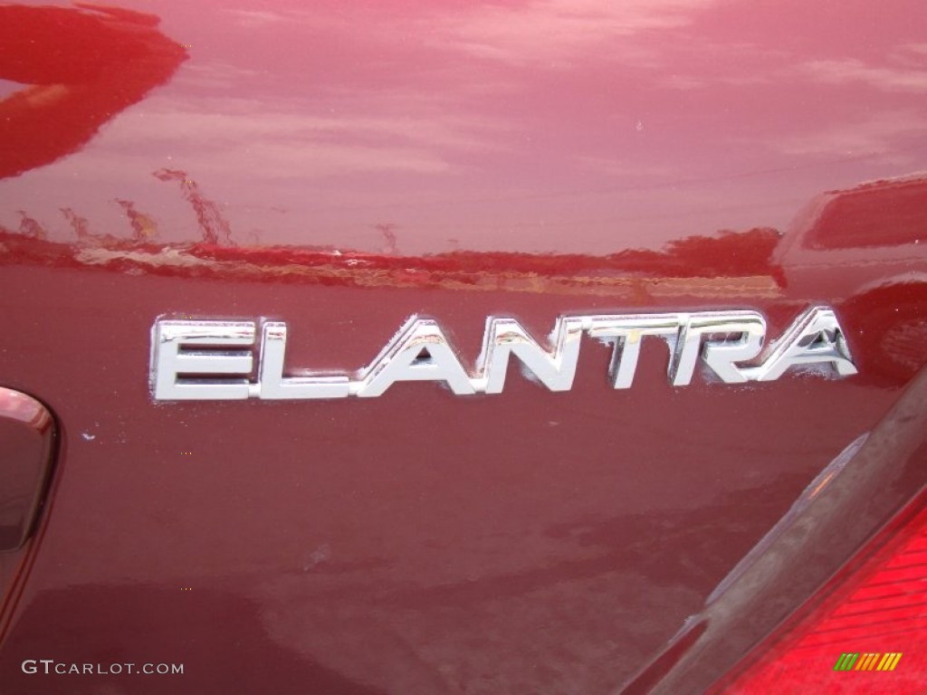2002 Elantra GLS Sedan - Chianti Red / Beige photo #30
