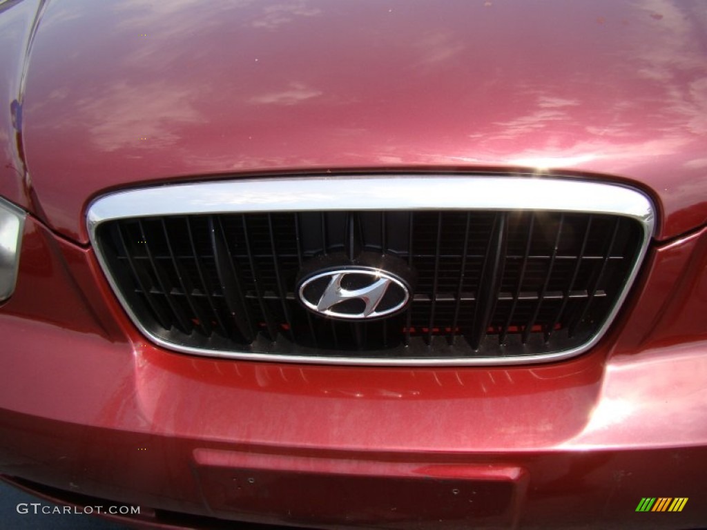 2002 Elantra GLS Sedan - Chianti Red / Beige photo #32