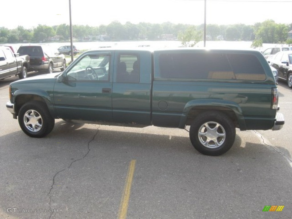 1998 Sierra 1500 SLT Extended Cab 4x4 - Laguna Green Metallic / Pewter photo #4